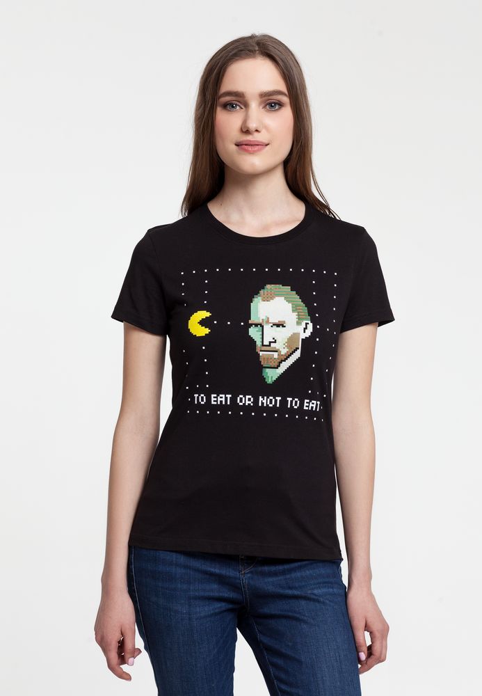 Футболка женская «Ван-Пакман», черная — изображение 2