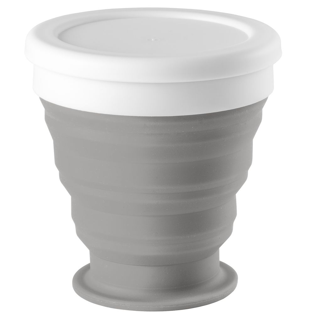 Складной стакан с крышкой Astrada, серый — изображение 2