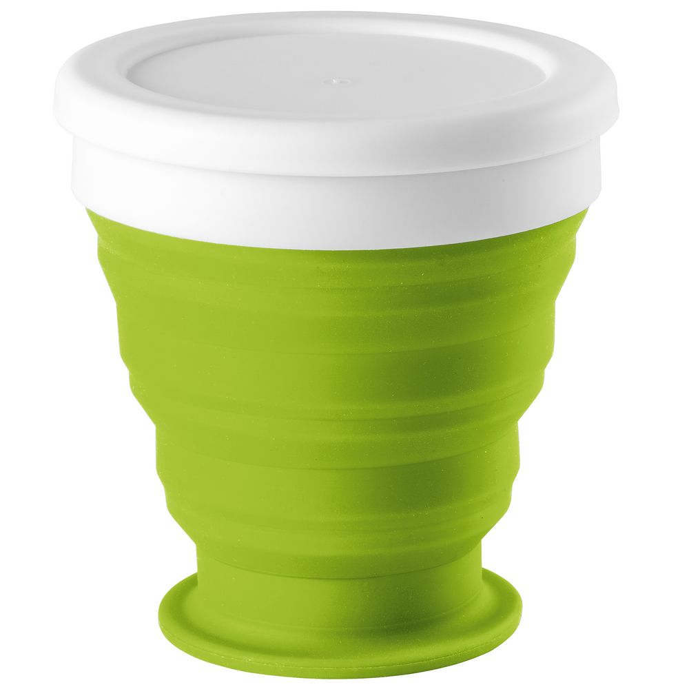 Складной стакан с крышкой Astrada, зеленое яблоко — изображение 2