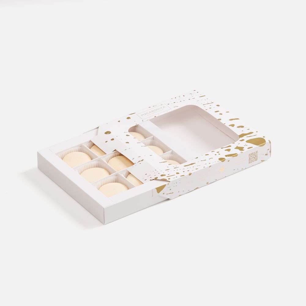 Набор из 9 пирожных макарон, в коробке с окошком — изображение 3