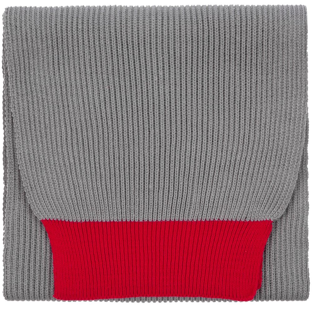 Шарф Snappy, светло-серый с красным — изображение 2