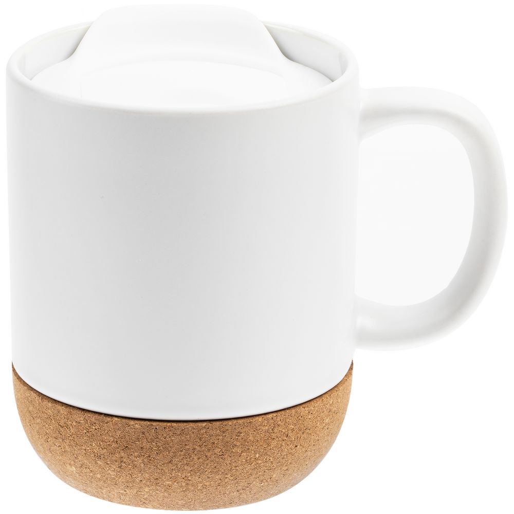 Кружка с пробковой подставкой Corky Walk для сублимационной печати, матовая, белая — изображение 2