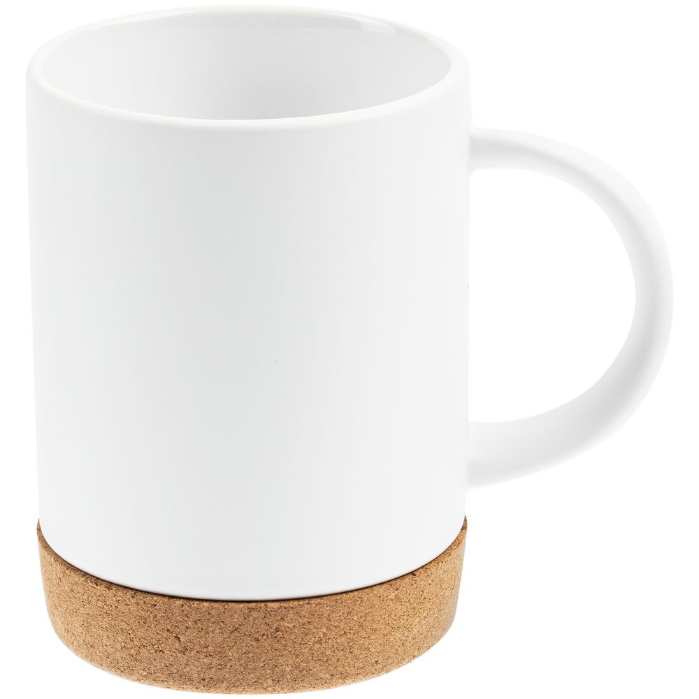 Кружка с пробковой подставкой Corky для сублимационной печати, матовая, белая — изображение 2