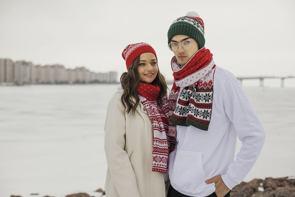 Шарф Happy View, красный с зеленым — изображение 8