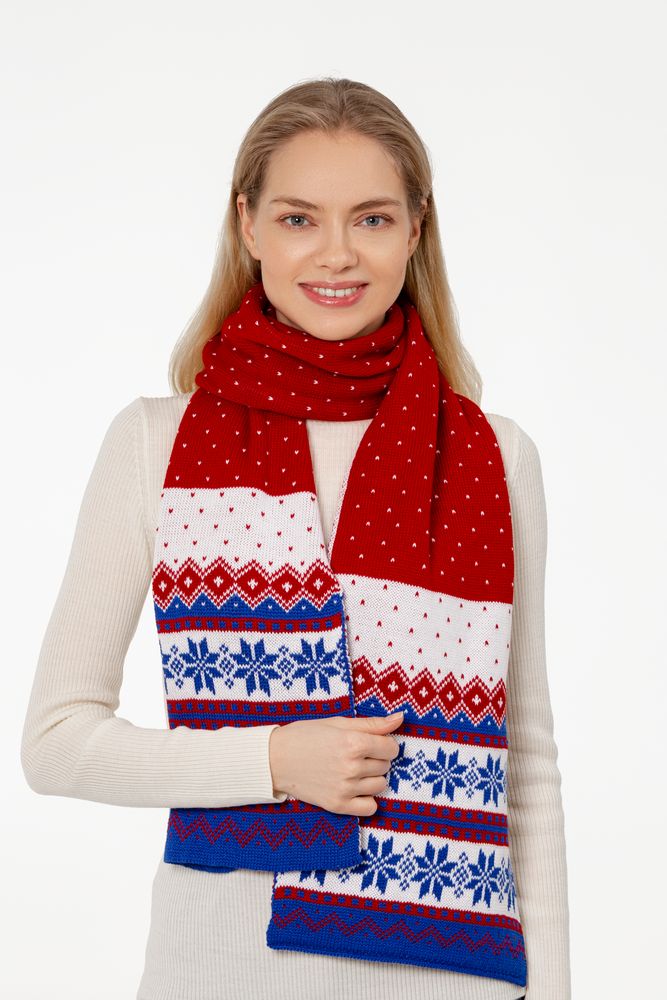 Шарф Happy View, красный с синим — изображение 6