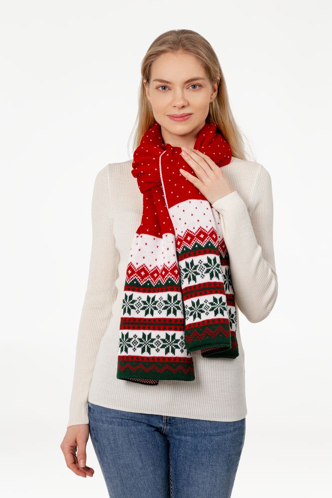 Шарф Happy View, красный с зеленым — изображение 6