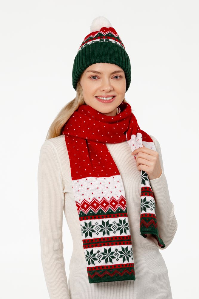 Шарф Happy View, красный с зеленым — изображение 7