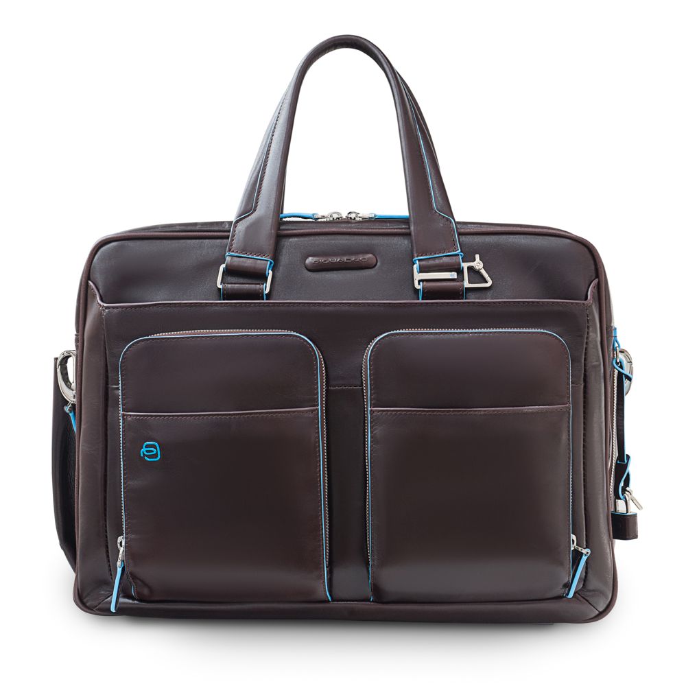 Сумка мужская для ноутбука Piquadro Blue Square, коричневая — изображение 3