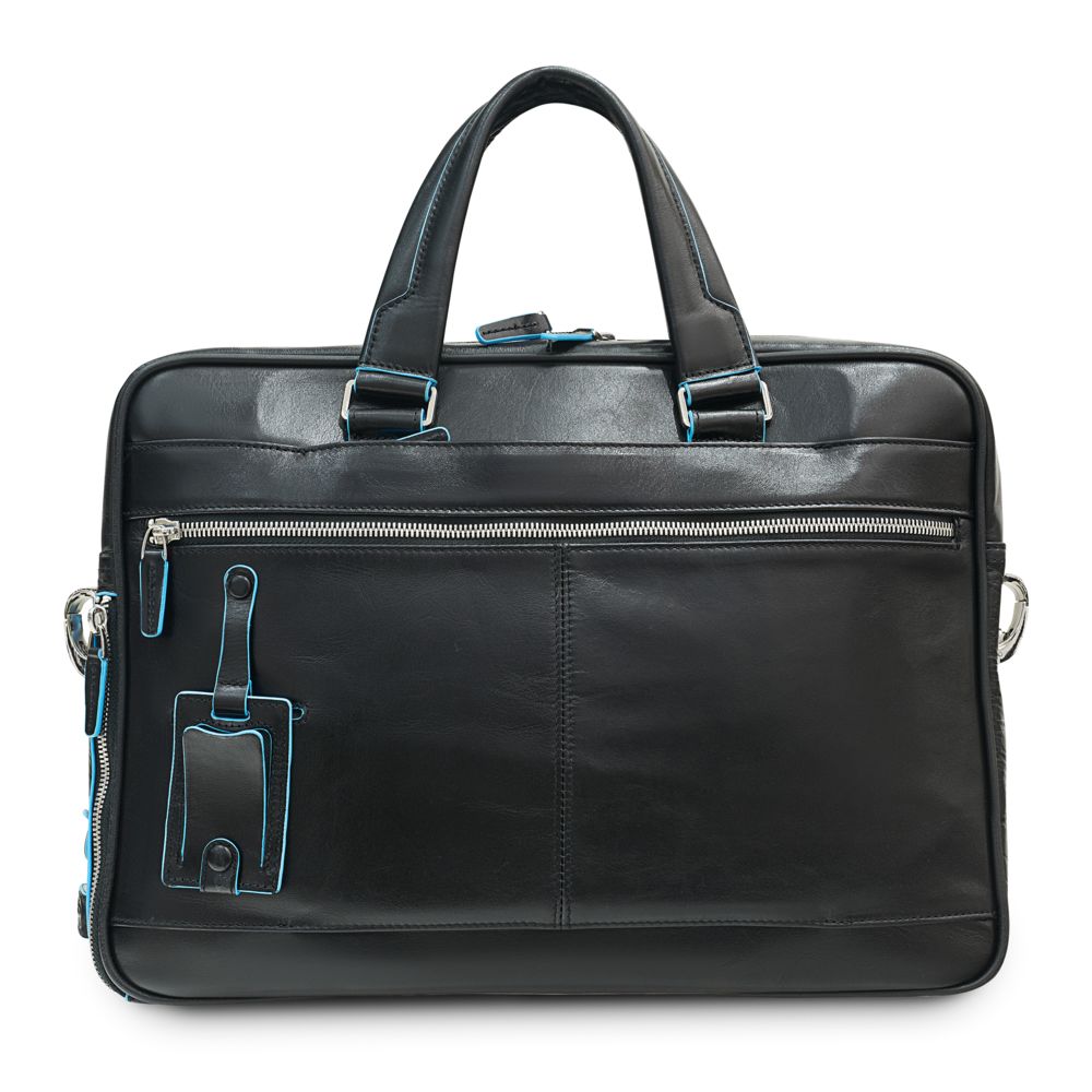 Сумка с отделением для ноутбука Piquadro Blue Square, черная — изображение 4