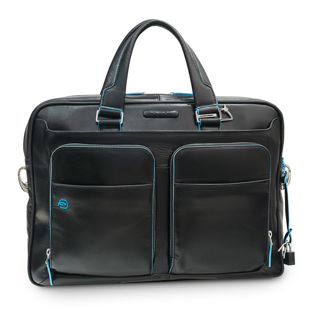 Сумка с отделением для ноутбука Piquadro Blue Square, черная — изображение 3