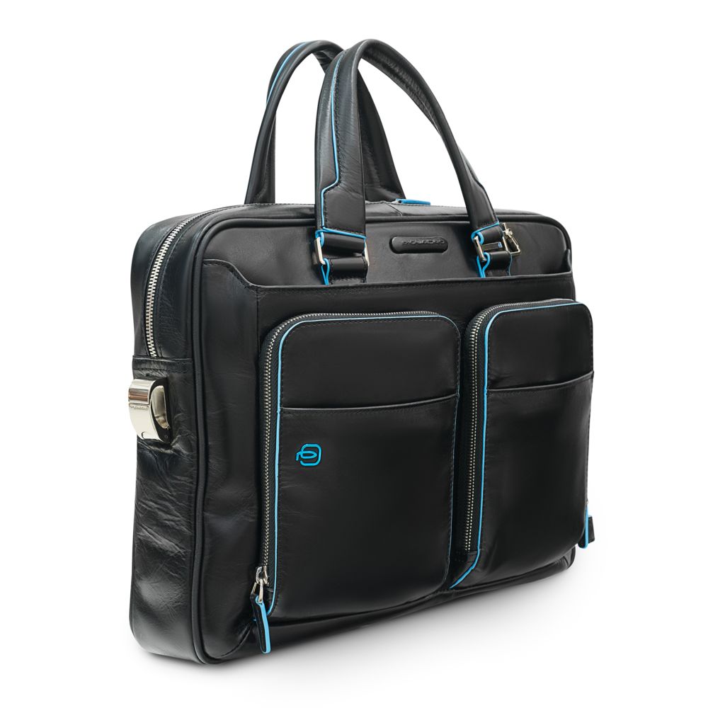 Сумка с отделением для ноутбука Piquadro Blue Square, черная — изображение 2
