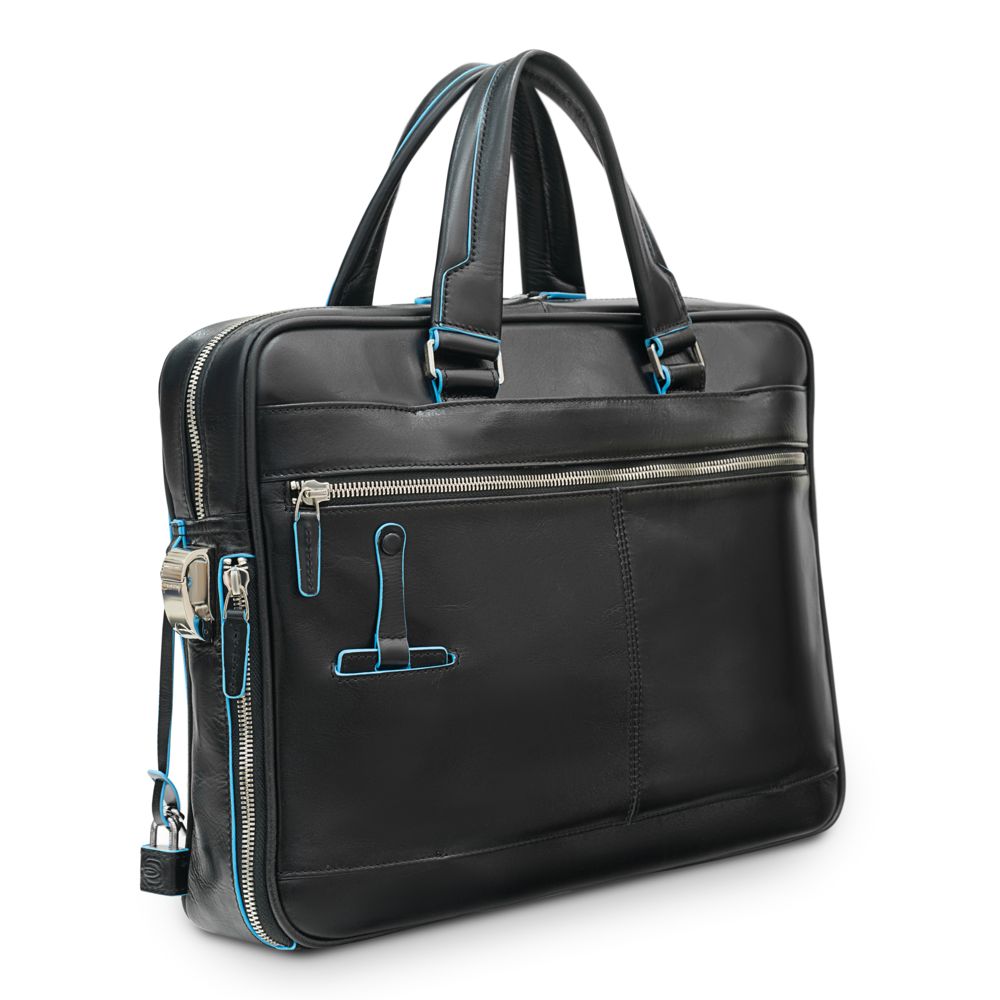 Сумка с отделением для ноутбука Piquadro Blue Square, черная — изображение 5