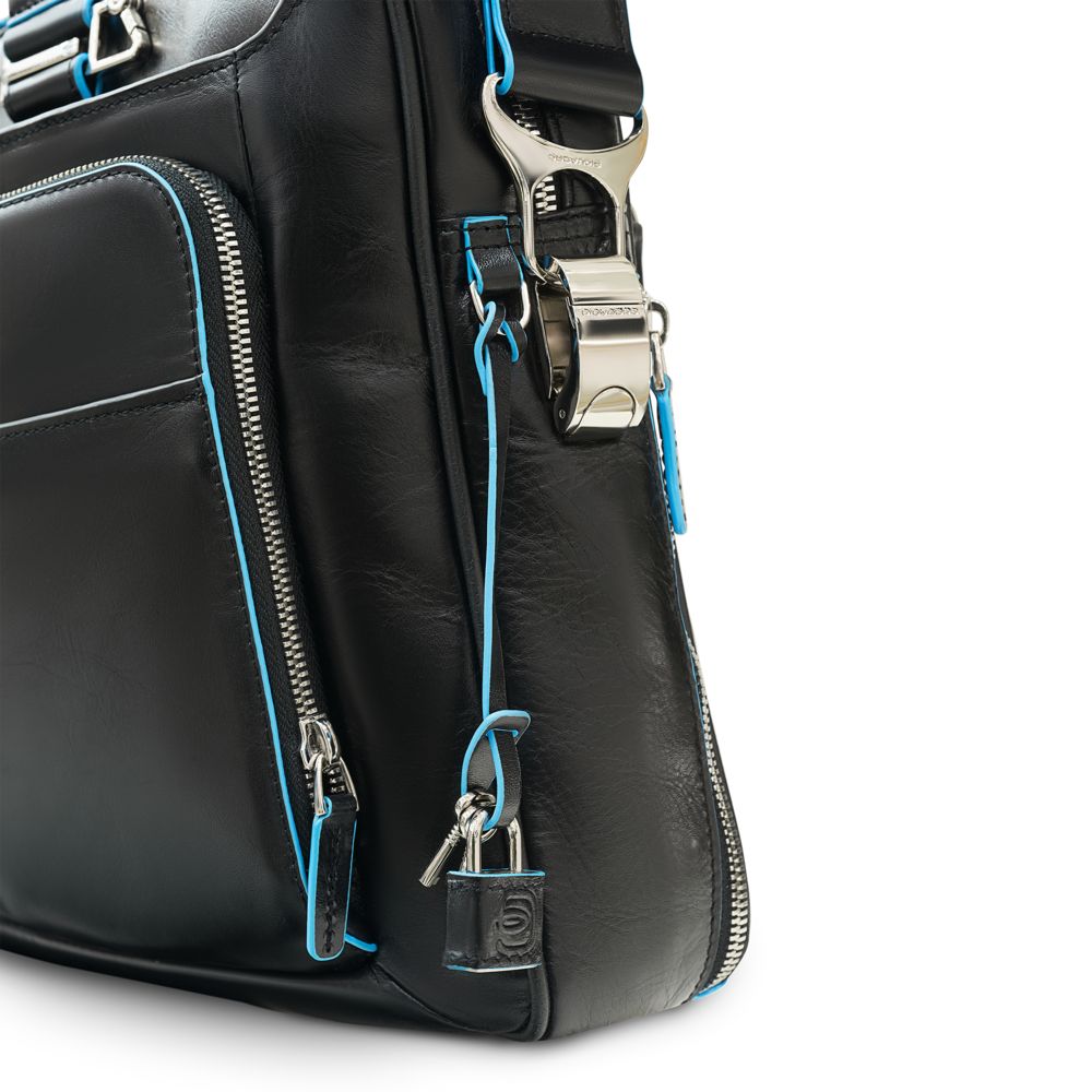 Сумка с отделением для ноутбука Piquadro Blue Square, черная — изображение 9