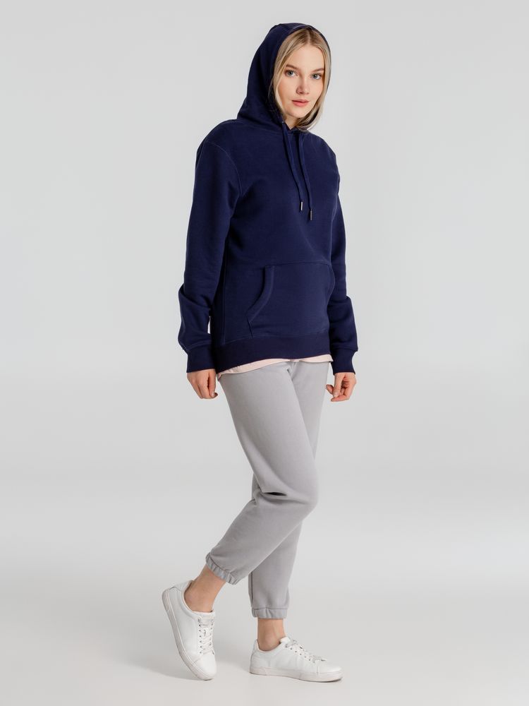 Толстовка с капюшоном унисекс King, темно-синяя — изображение 8