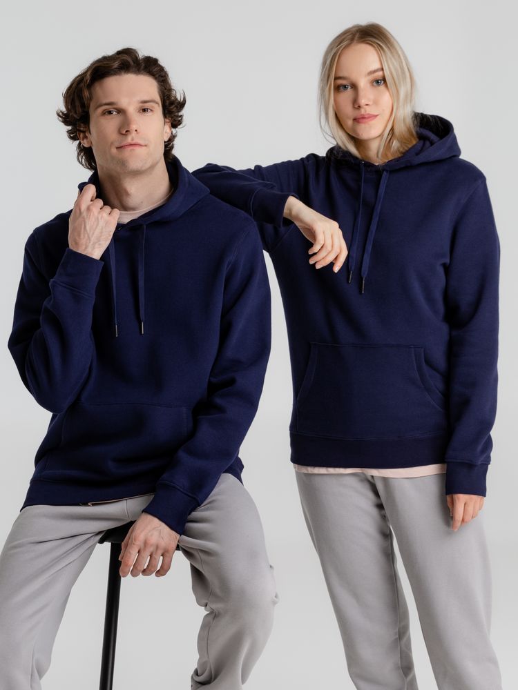 Толстовка с капюшоном унисекс King, темно-синяя — изображение 14