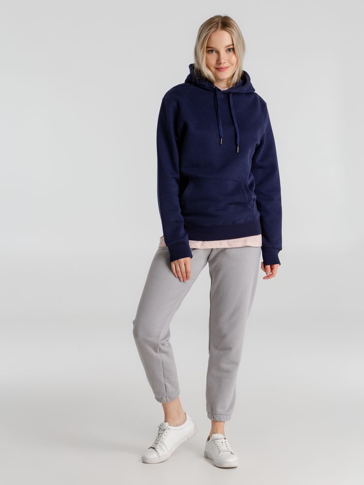 Толстовка с капюшоном унисекс King, темно-синяя — изображение 7