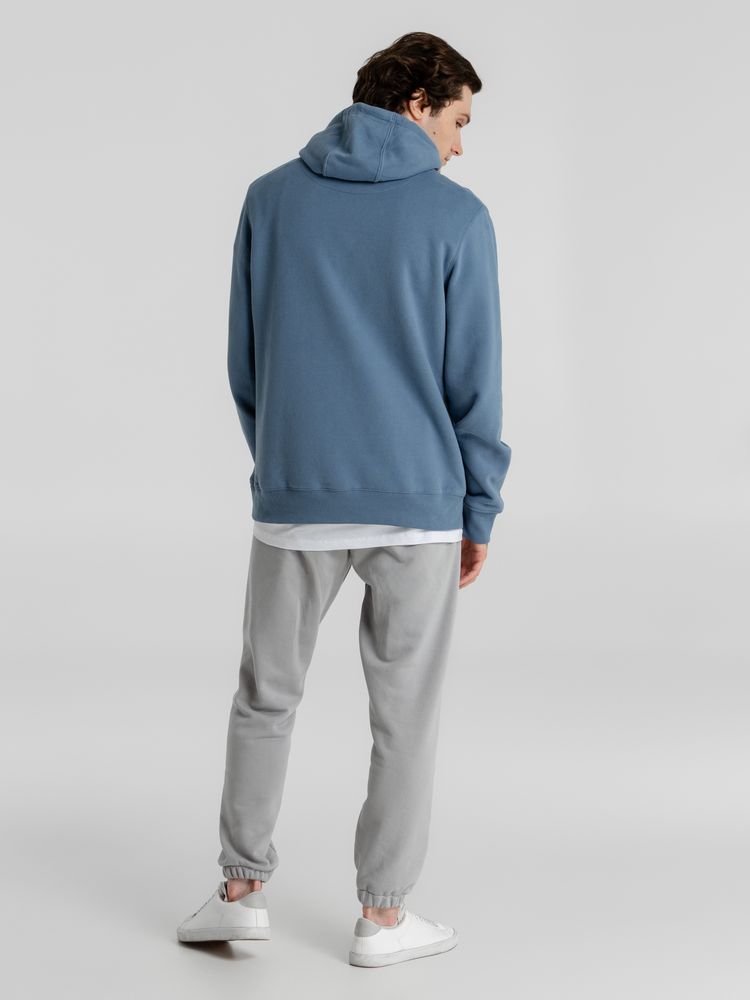 Толстовка с капюшоном унисекс King, серо-синяя — изображение 11