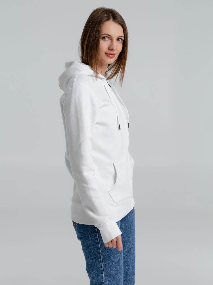 Толстовка на молнии с капюшоном унисекс King, белая — изображение 6