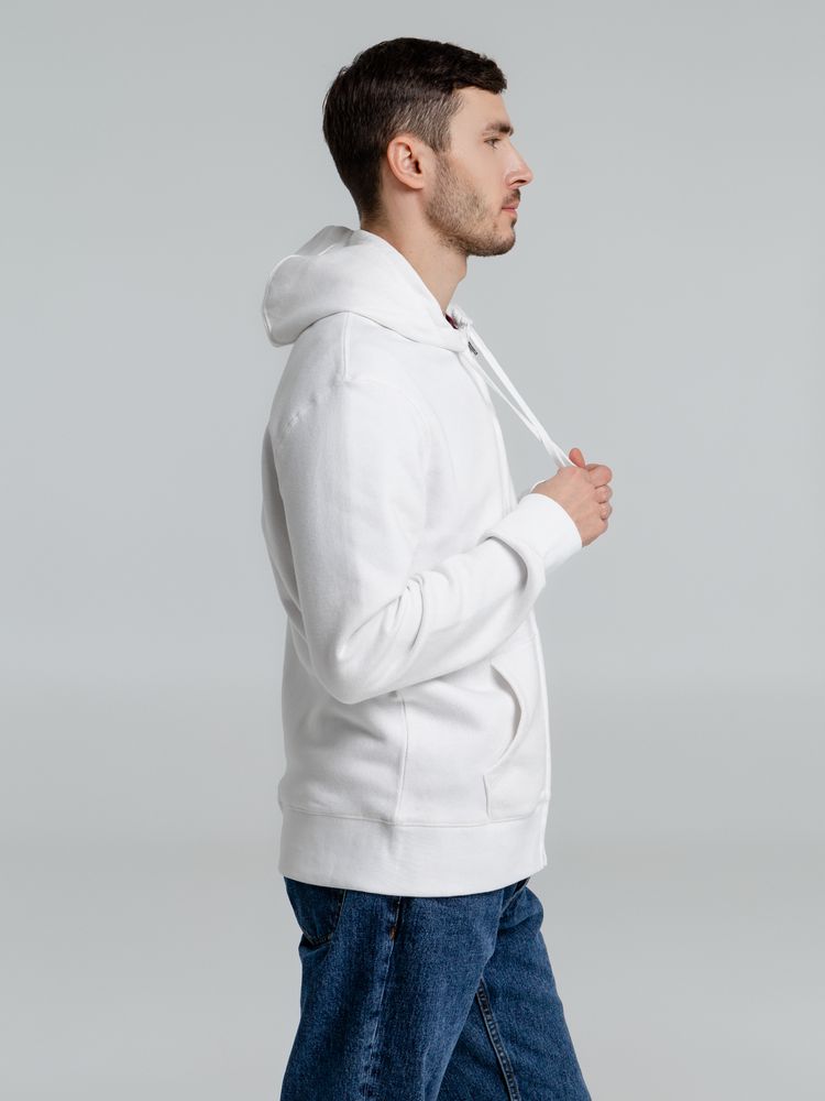 Толстовка на молнии с капюшоном унисекс King, белая — изображение 10