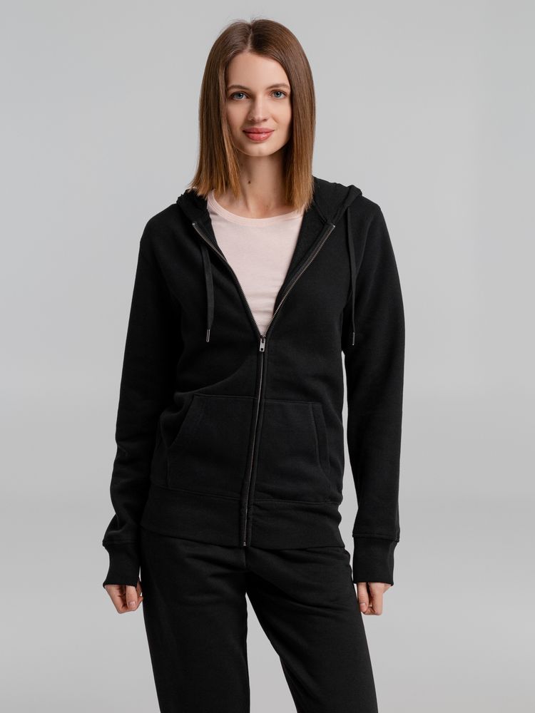 Толстовка на молнии с капюшоном унисекс King, черная — изображение 9