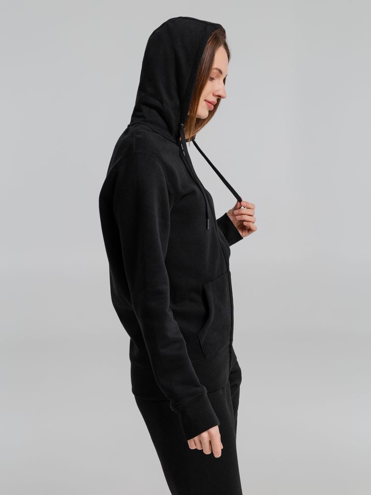 Толстовка на молнии с капюшоном унисекс King, черная — изображение 10