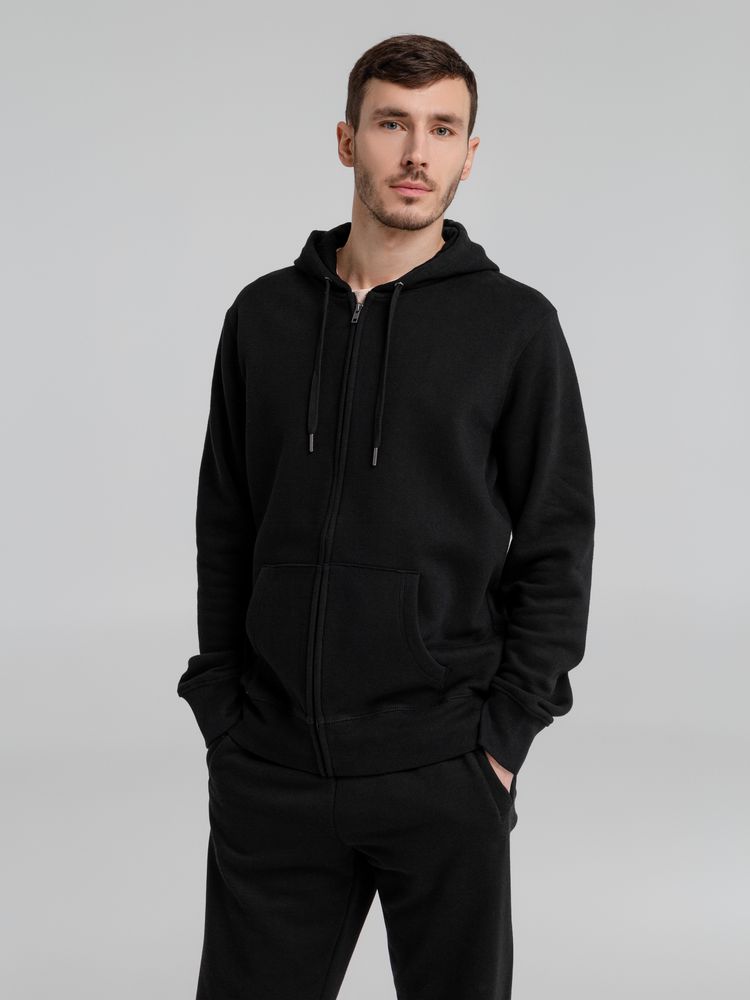 Толстовка на молнии с капюшоном унисекс King, черная — изображение 5