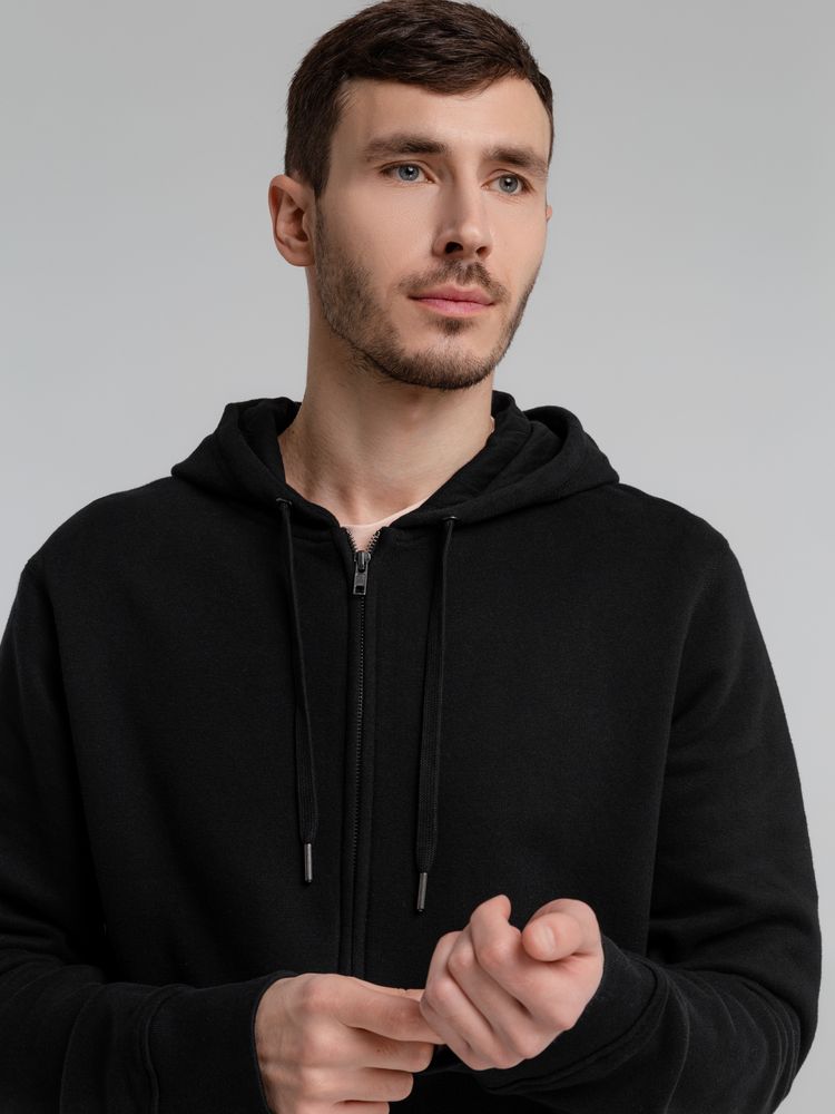 Толстовка на молнии с капюшоном унисекс King, черная — изображение 8