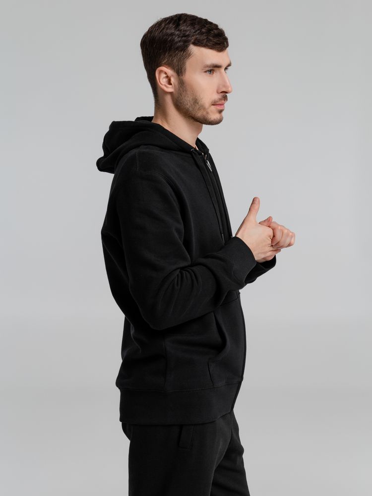 Толстовка на молнии с капюшоном унисекс King, черная — изображение 6