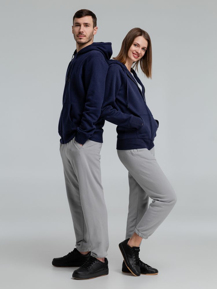 Толстовка на молнии с капюшоном унисекс King, темно-синяя — изображение 13