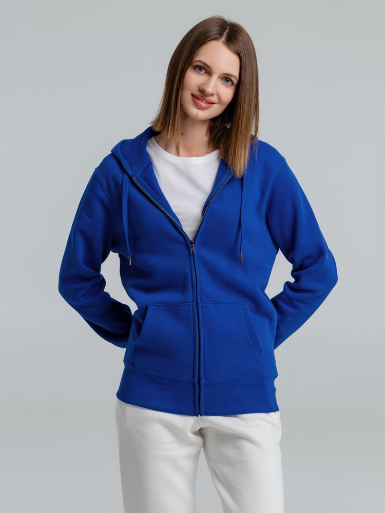 Толстовка на молнии с капюшоном унисекс King, ярко-синяя — изображение 5