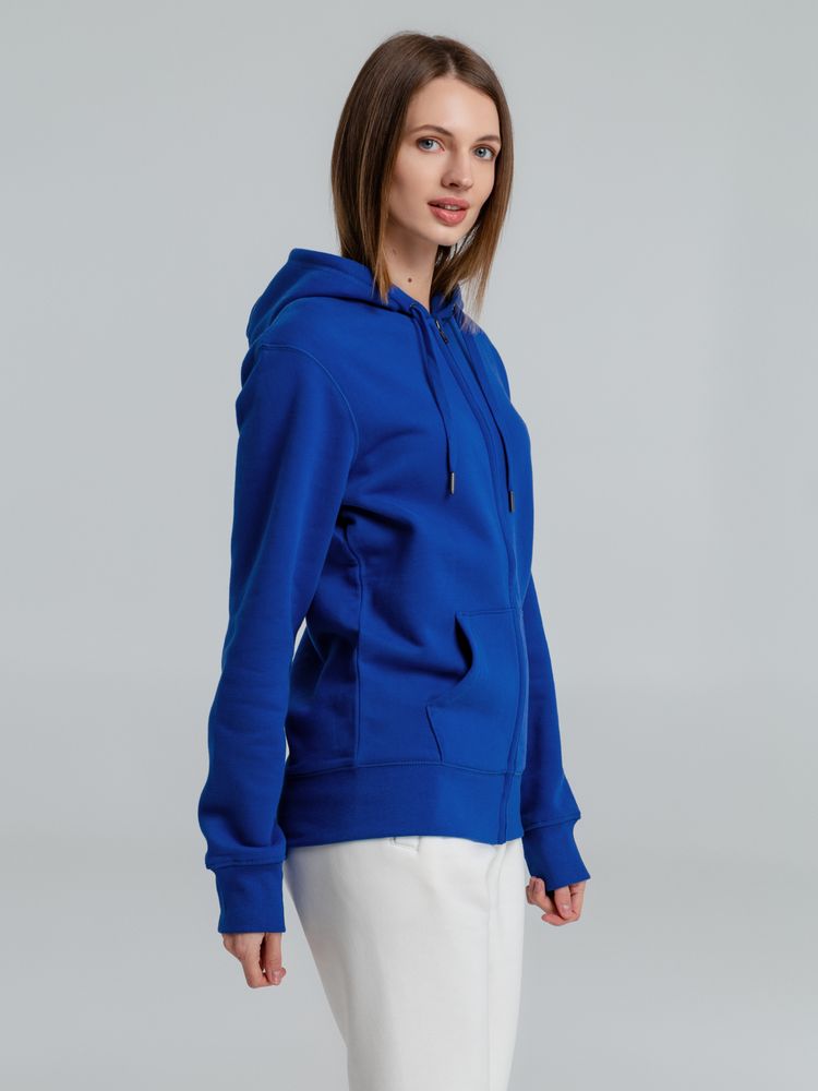 Толстовка на молнии с капюшоном унисекс King, ярко-синяя — изображение 6