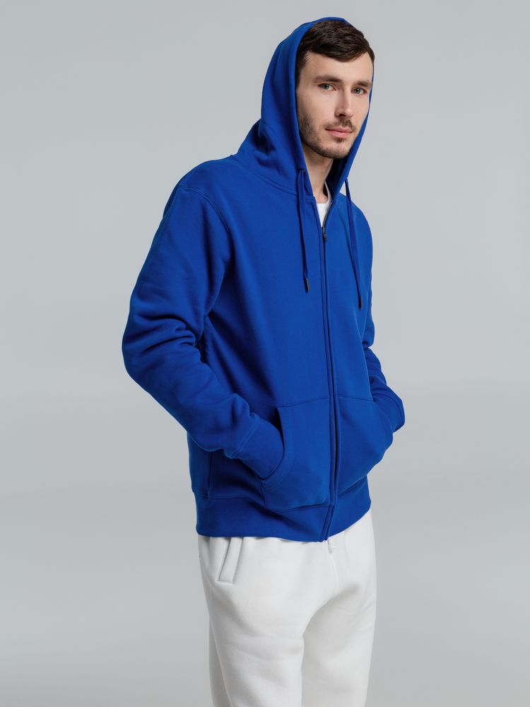 Толстовка на молнии с капюшоном унисекс King, ярко-синяя — изображение 9