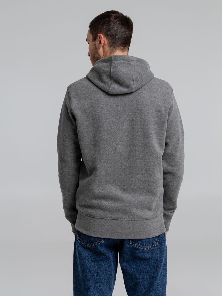 Толстовка на молнии с капюшоном унисекс King, темно-серый меланж — изображение 7