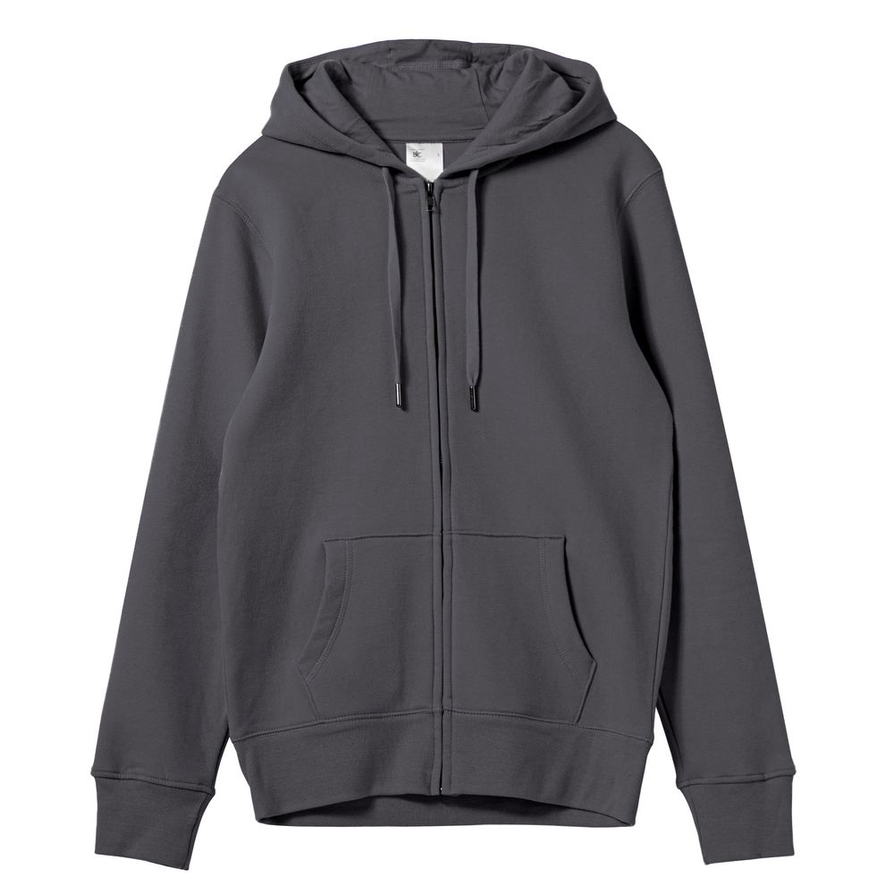 Толстовка на молнии с капюшоном унисекс King, темно-серая — изображение 2
