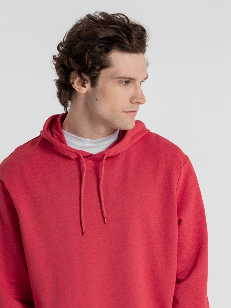 Толстовка с капюшоном унисекс Hoodie, красный меланж — изображение 9