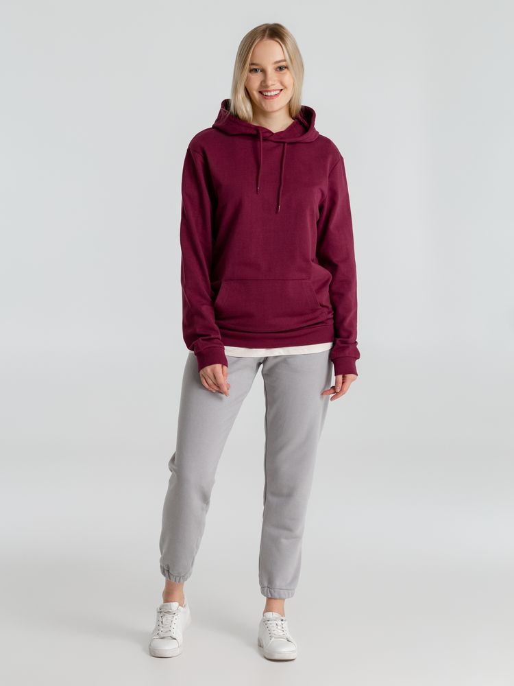 Толстовка с капюшоном унисекс Hoodie, бордовая — изображение 9