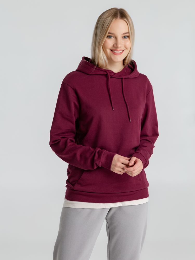 Толстовка с капюшоном унисекс Hoodie, бордовая — изображение 7
