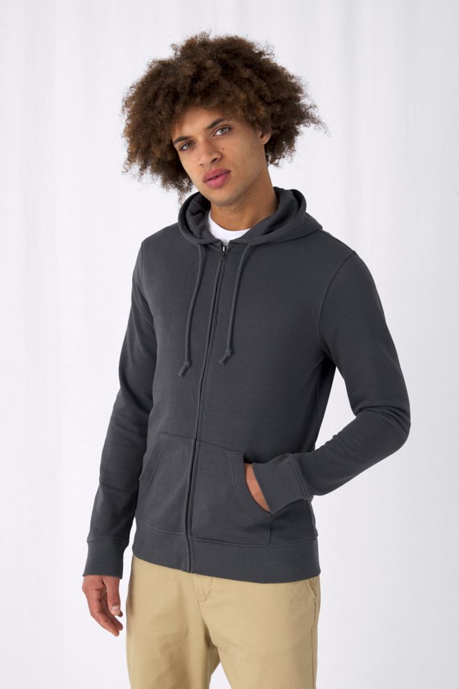 Толстовка на молнии с капюшоном унисекс BNC Inspire (Organic), молочно-белая — изображение 5