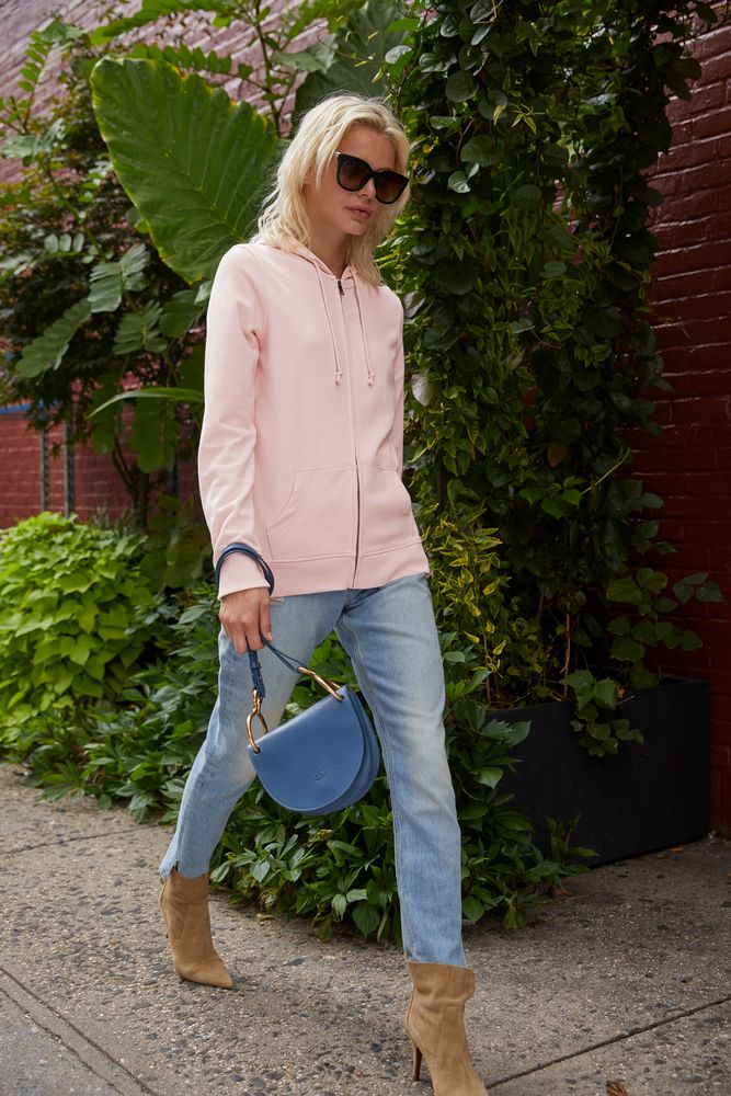 Толстовка на молнии с капюшоном женская BNC Inspire (Organic), серый меланж — изображение 6