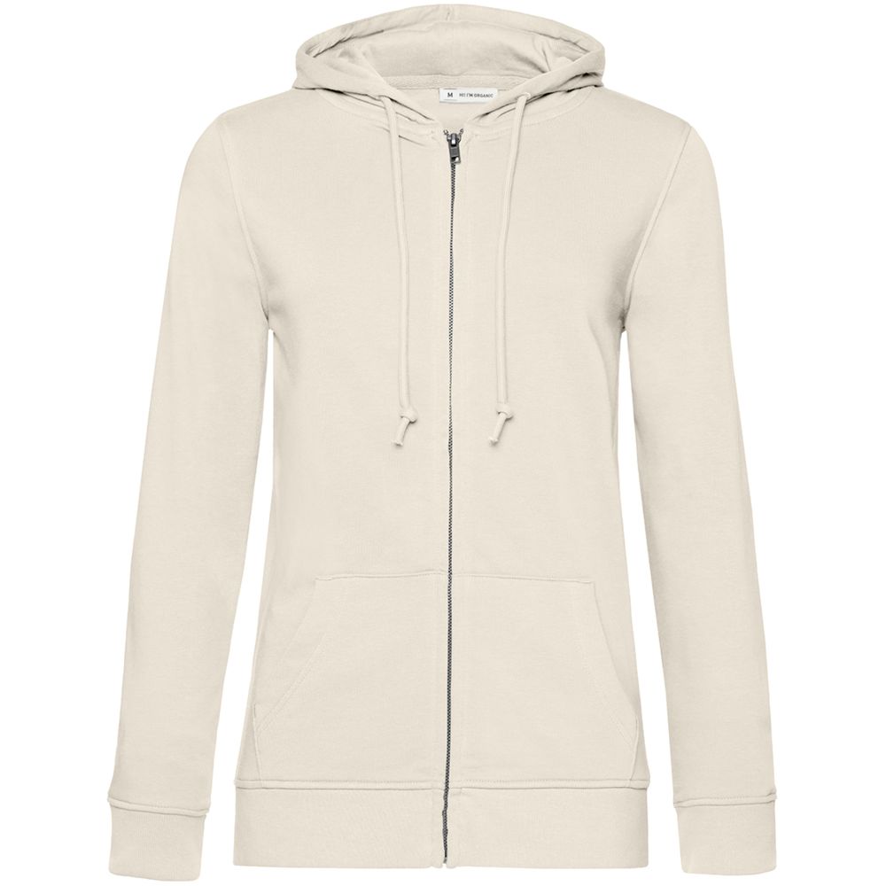 Толстовка на молнии с капюшоном женская BNC Inspire (Organic), молочно-белая — изображение 2